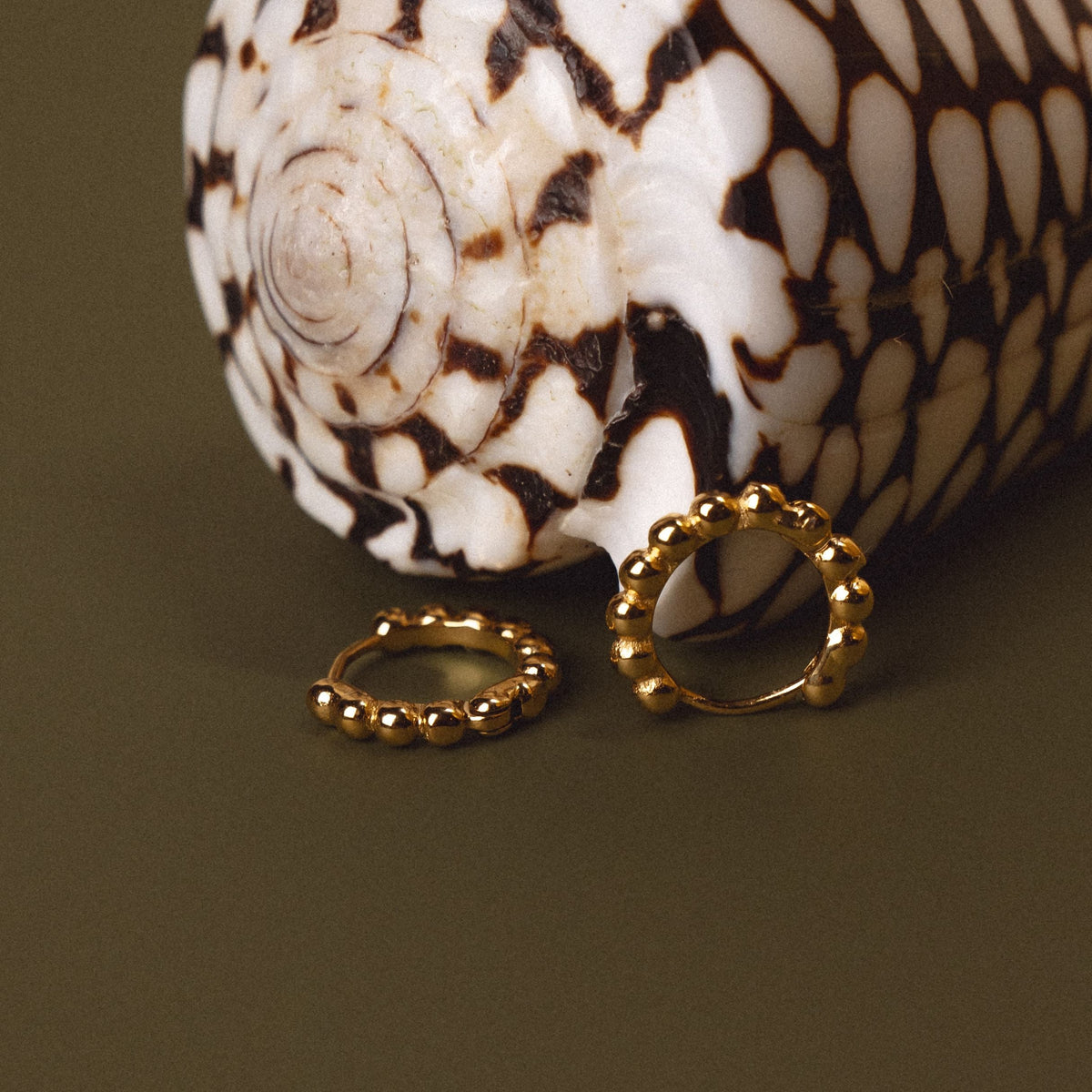 Bruce & Co Beaded Edge Hoop Earrings, 9 mm