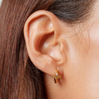 Bruce & Co Bee Zircon Huggie Hoop Earrings, Steel