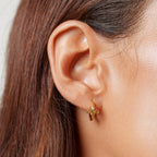Bruce & Co Bee Zircon Huggie Hoop Earrings, Steel