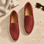Bellaro port red loafers luxury flat lay
