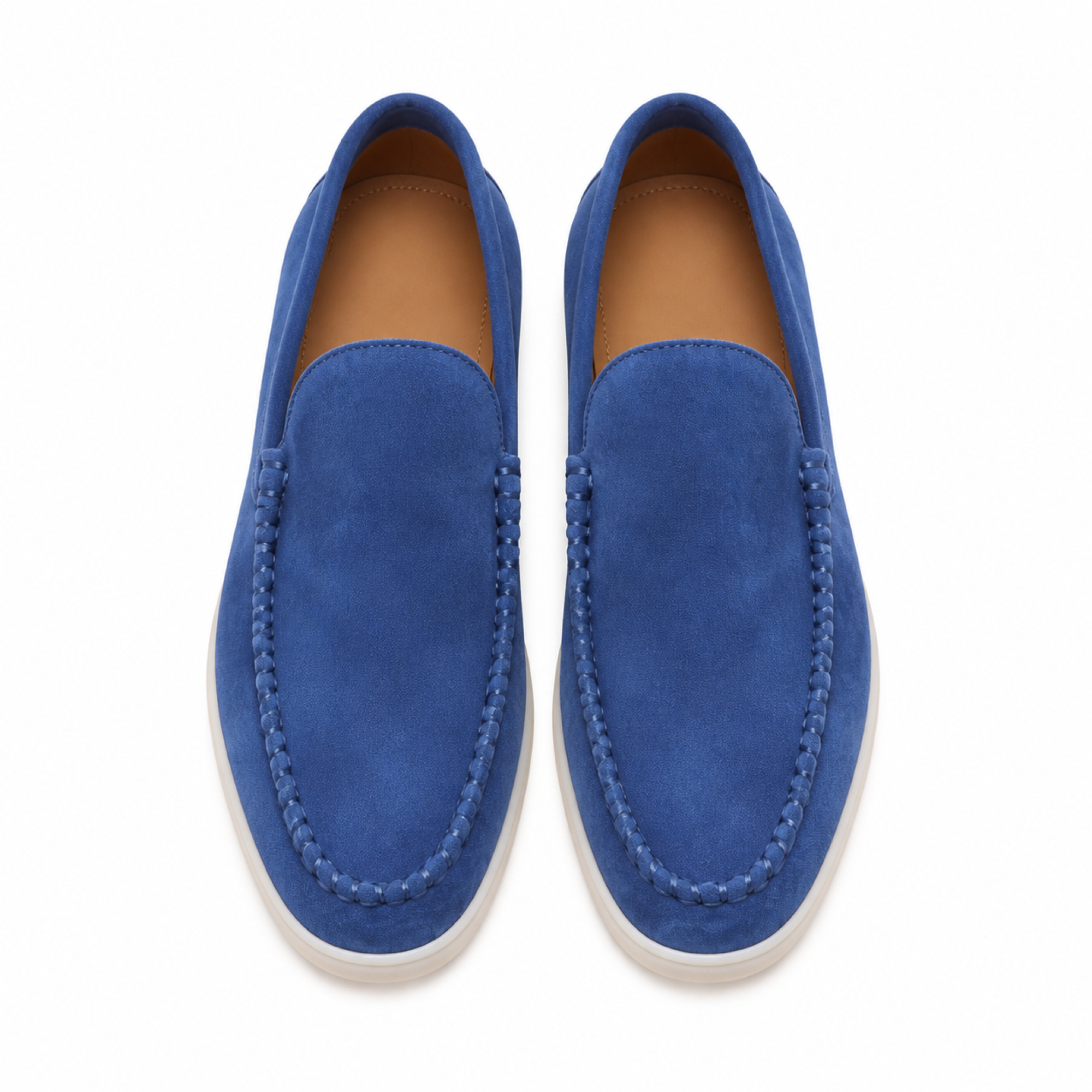 Bellaro Ultramarine loafers — top view on white
