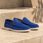 Bellaro Ultramarine loafers — travertine editorial