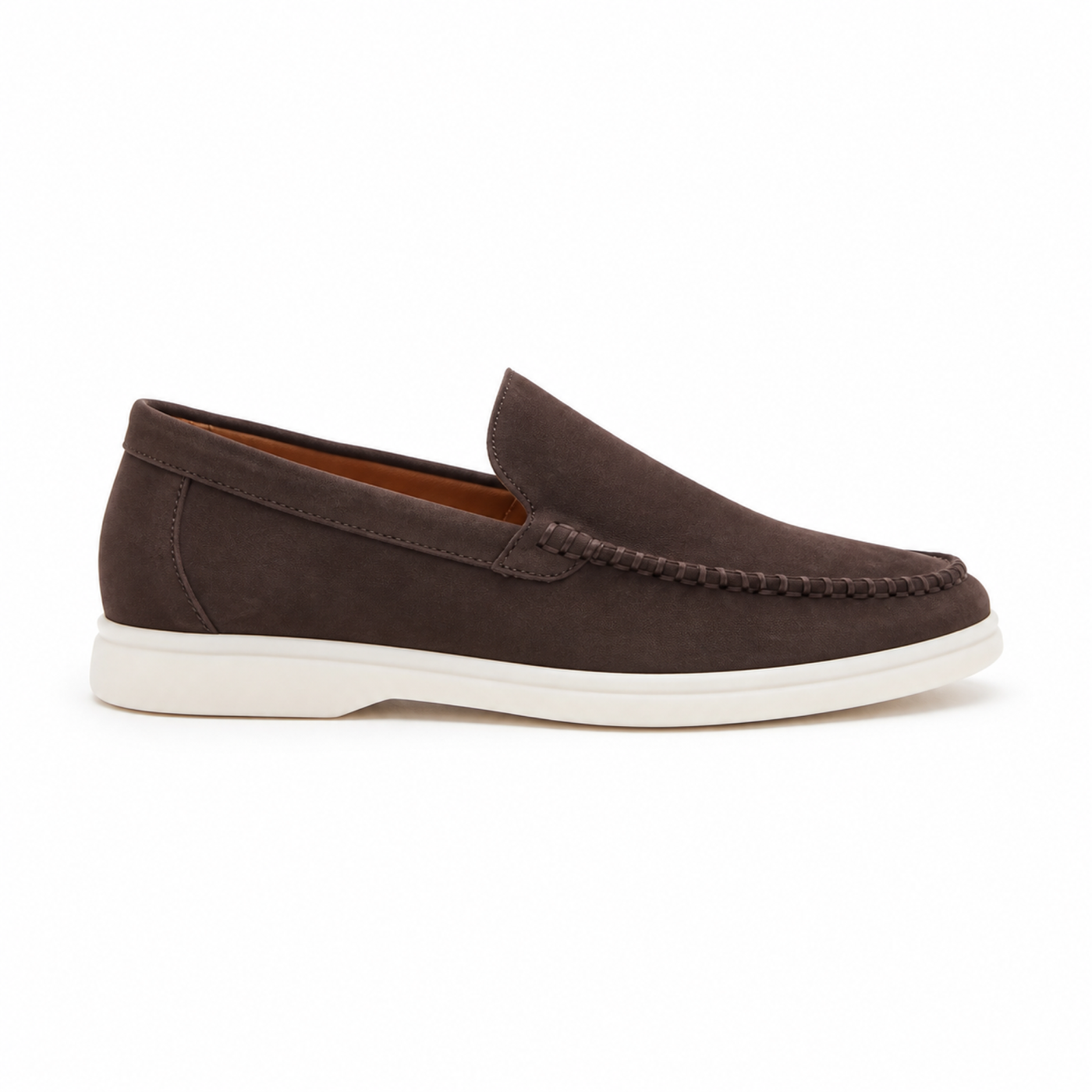 Bellaro warm grey loafers — side profile