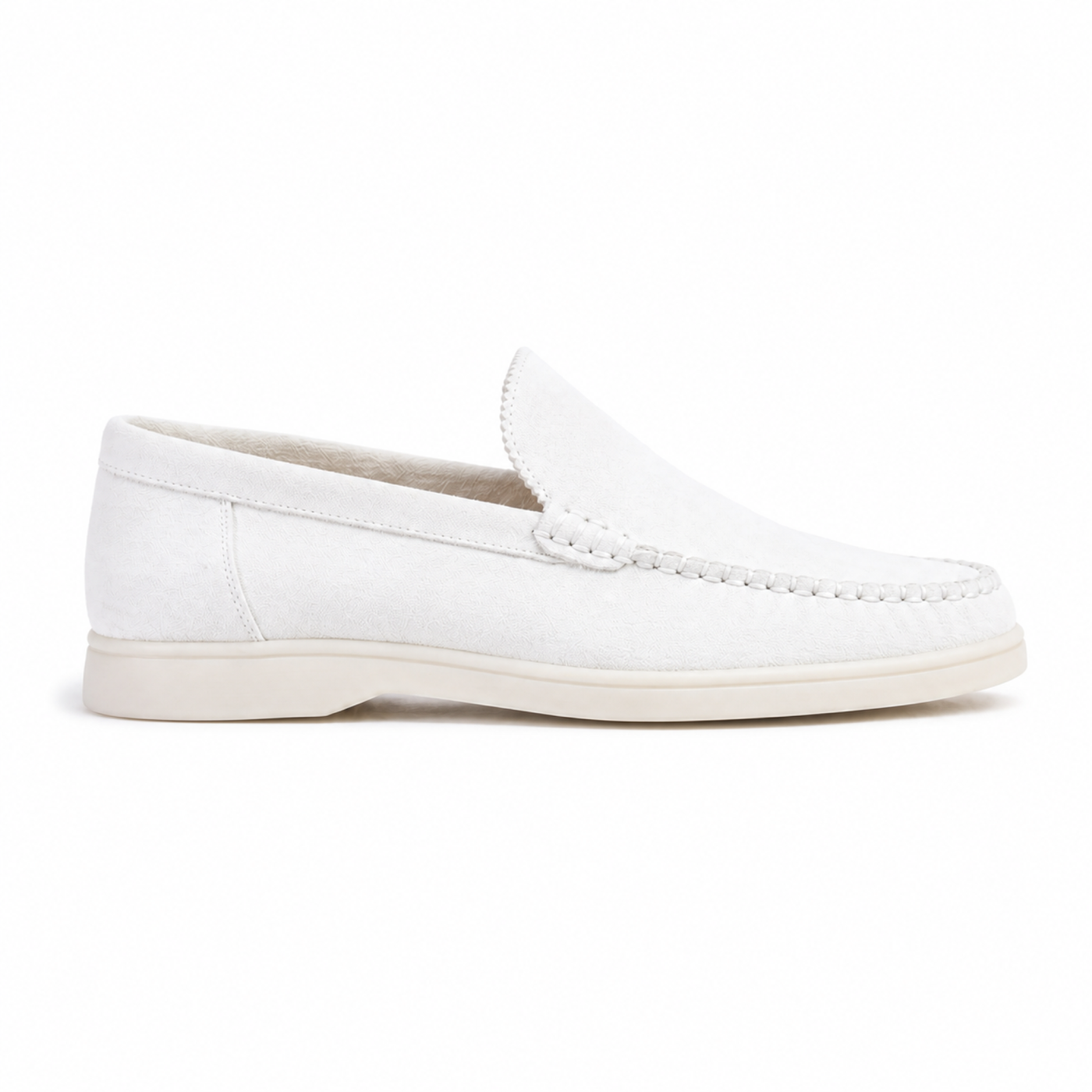Bellaro white loafers — side profile