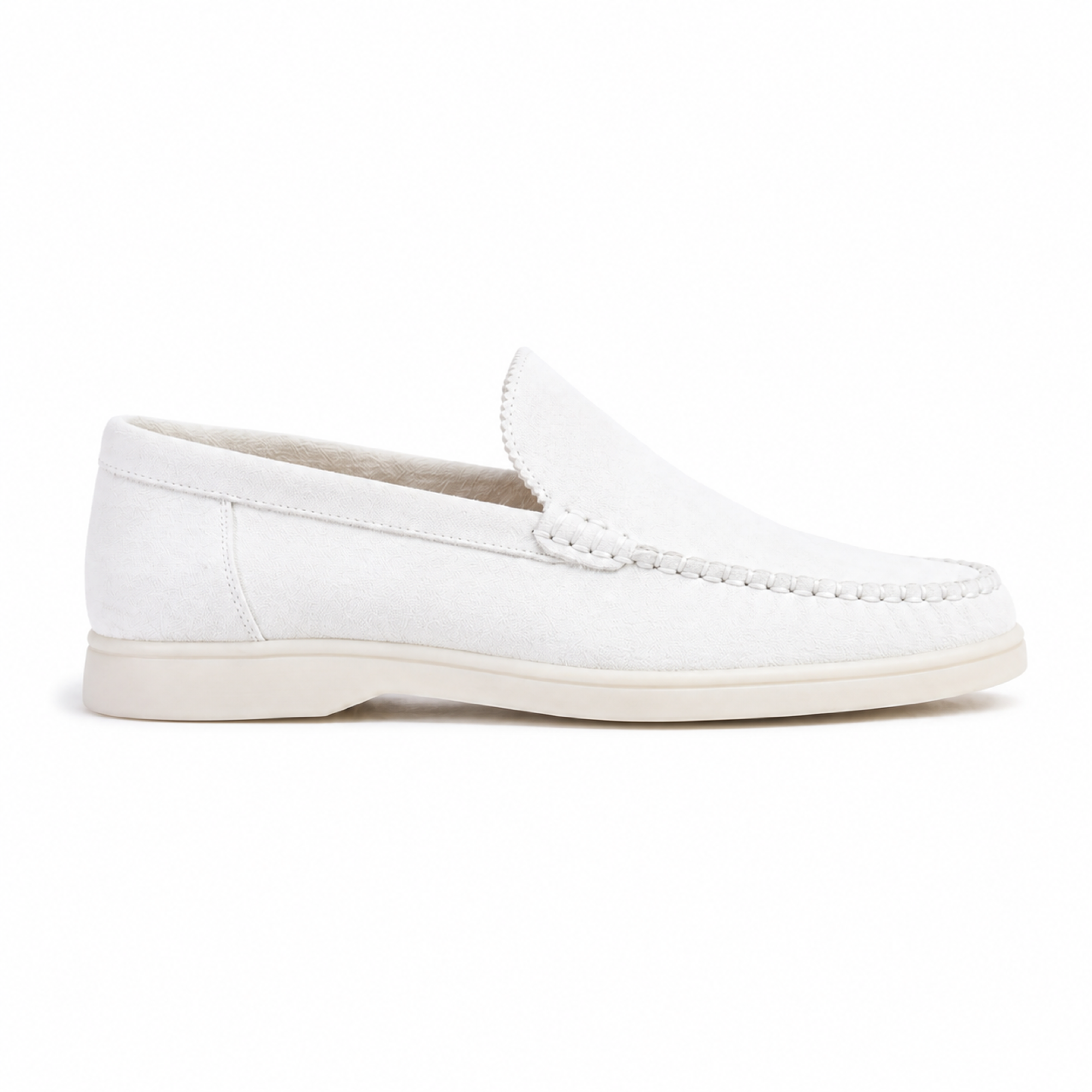 Bellaro white loafers — side profile