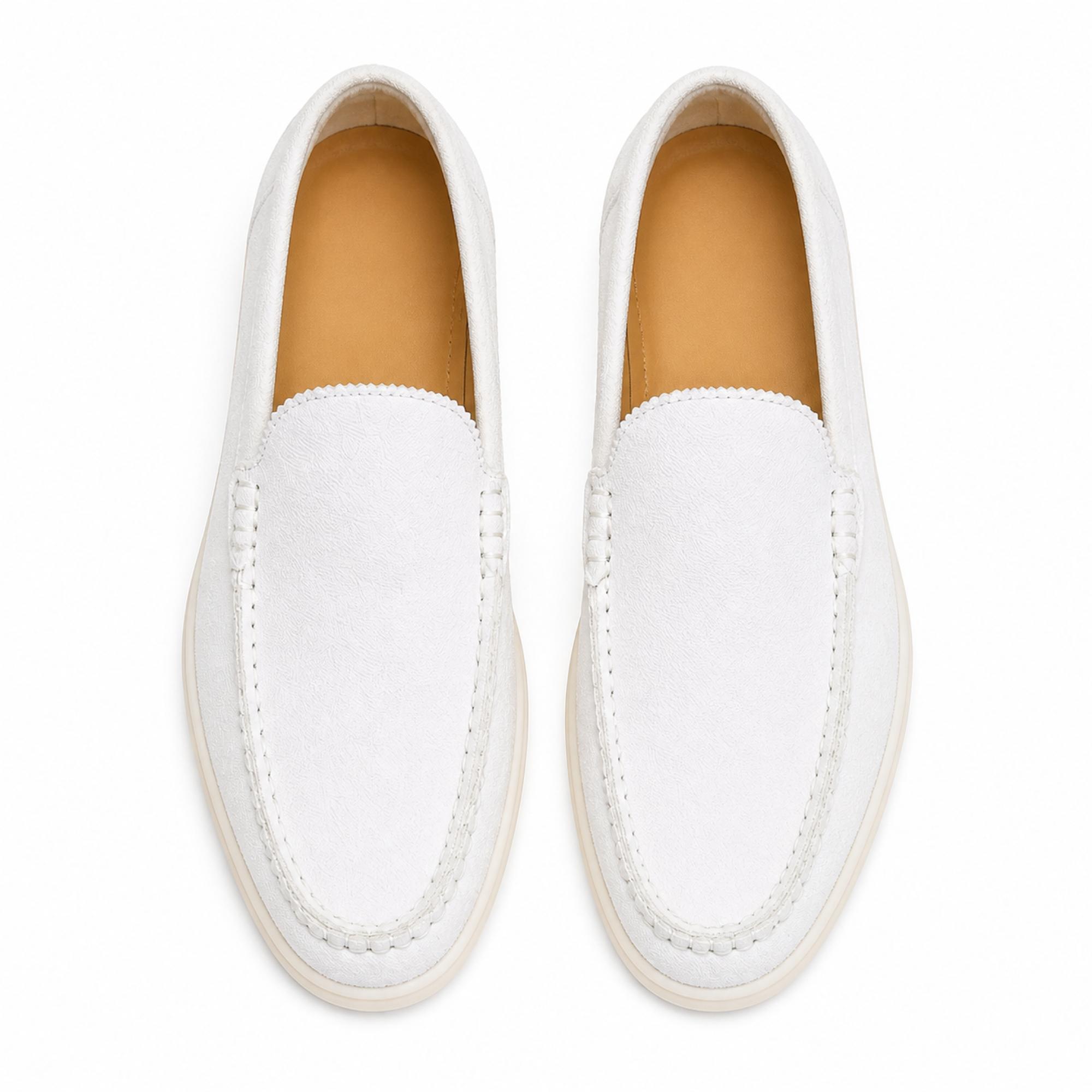 Bellaro white loafers — top view