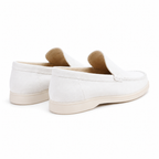 Bellaro white loafers — rear three-quarter