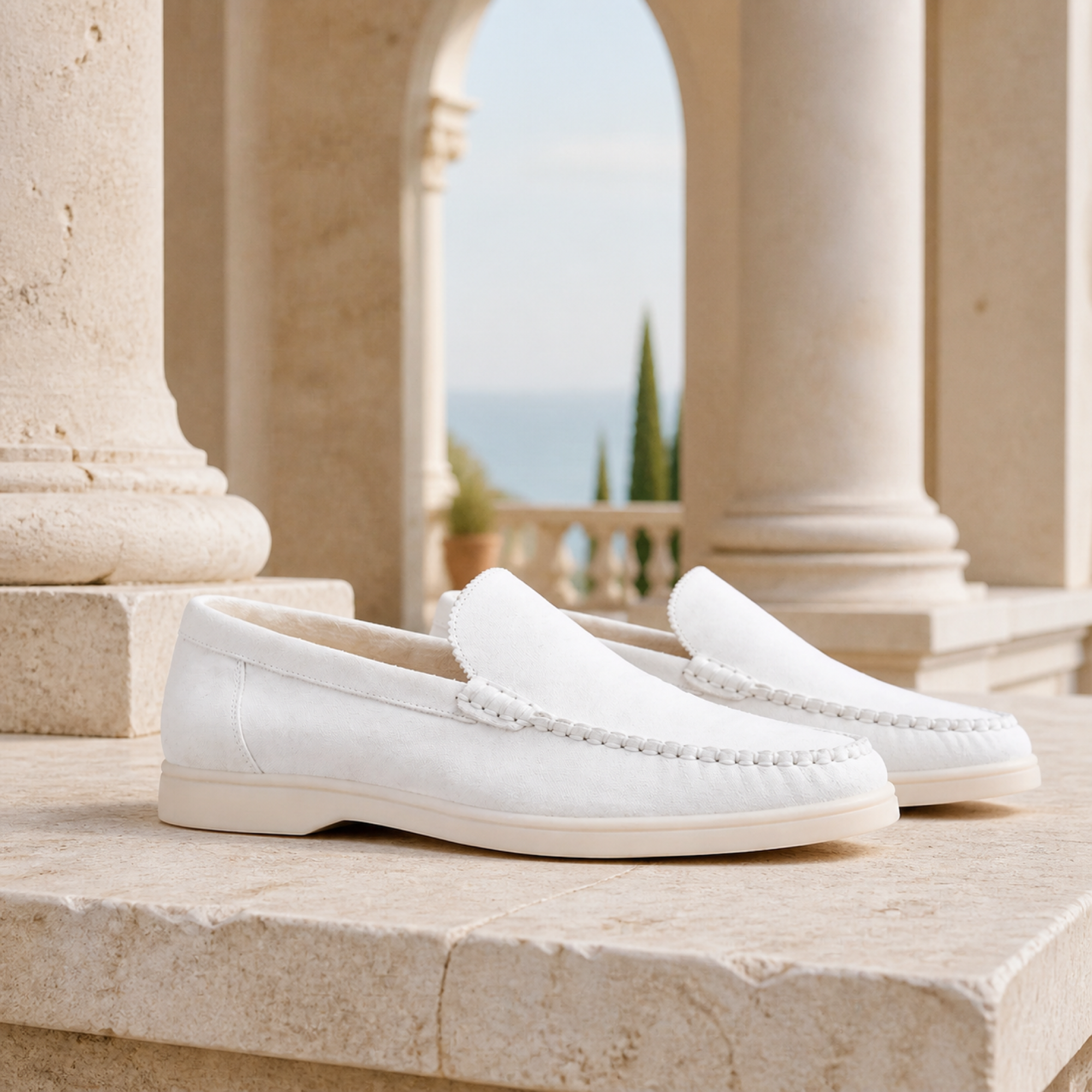 Bellaro white loafers in colonnade