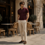 Bellian illustrative burgundy summer outfit editorial