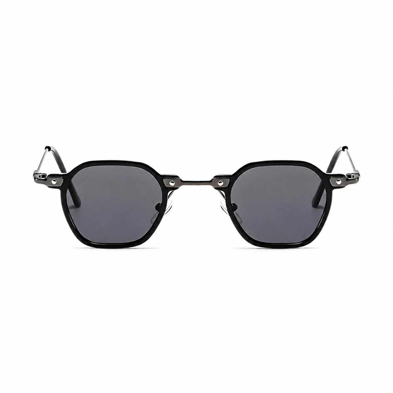 BERLIN black frame black lens sunglasses front view