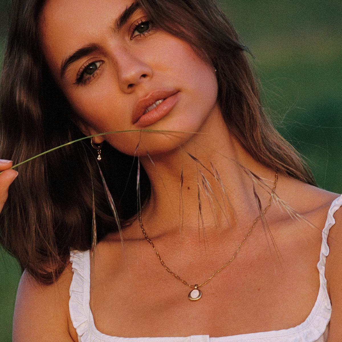 Bruce & Co Aura – Opal Bezel Paperclip Necklace