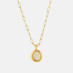 Bruce & Co Aura – Opal Bezel Paperclip Necklace