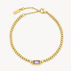 Bruce & Co Birthstone-Color Zircon Beaded Bracelet, Gold PVD Steel