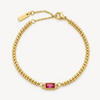 Bruce & Co Birthstone-Color Zircon Beaded Bracelet, Gold PVD Steel