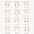Bruce & Co Birthstone Color CZ Charm Hoop Earrings
