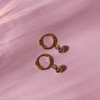 Bruce & Co Birthstone Color CZ Charm Hoop Earrings
