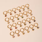 Bruce & Co Birthstone Color CZ Charm Hoop Earrings