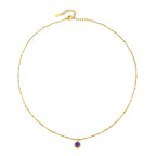 Bruce & Co Round CZ Birthstone Necklace, 9 mm