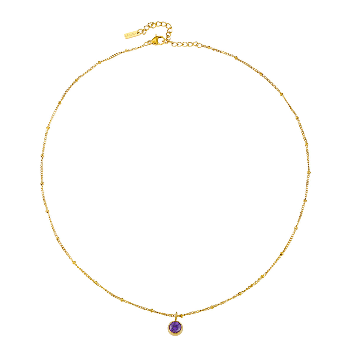 Bruce & Co Round CZ Birthstone Necklace, 9 mm