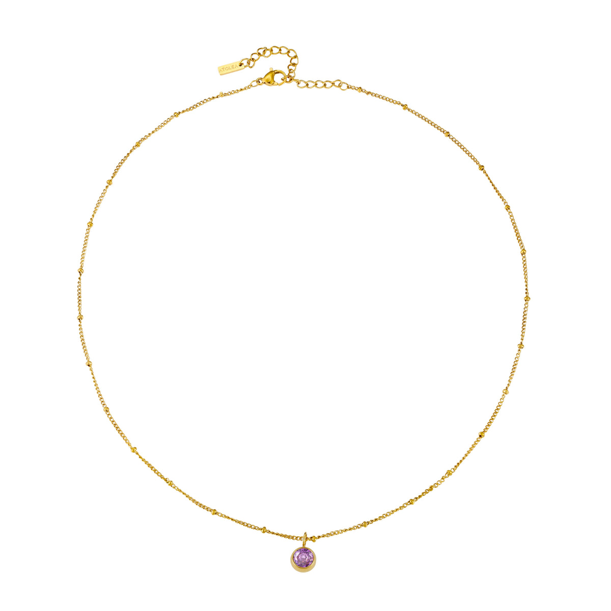 Bruce & Co Round CZ Birthstone Necklace, 9 mm