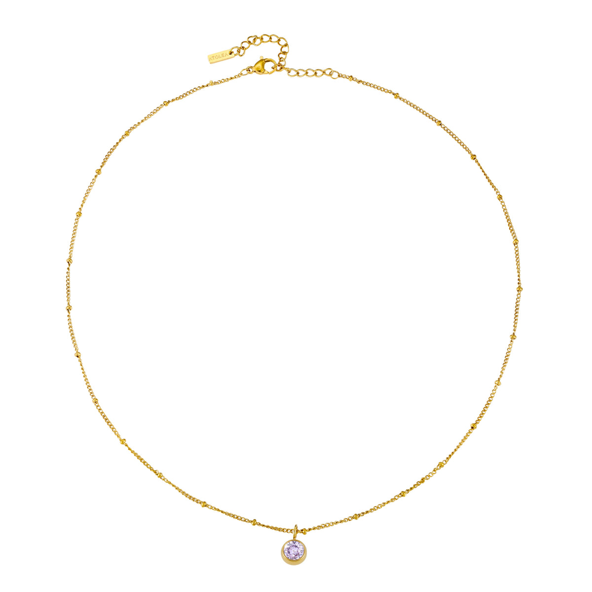 Bruce & Co Round CZ Birthstone Necklace, 9 mm