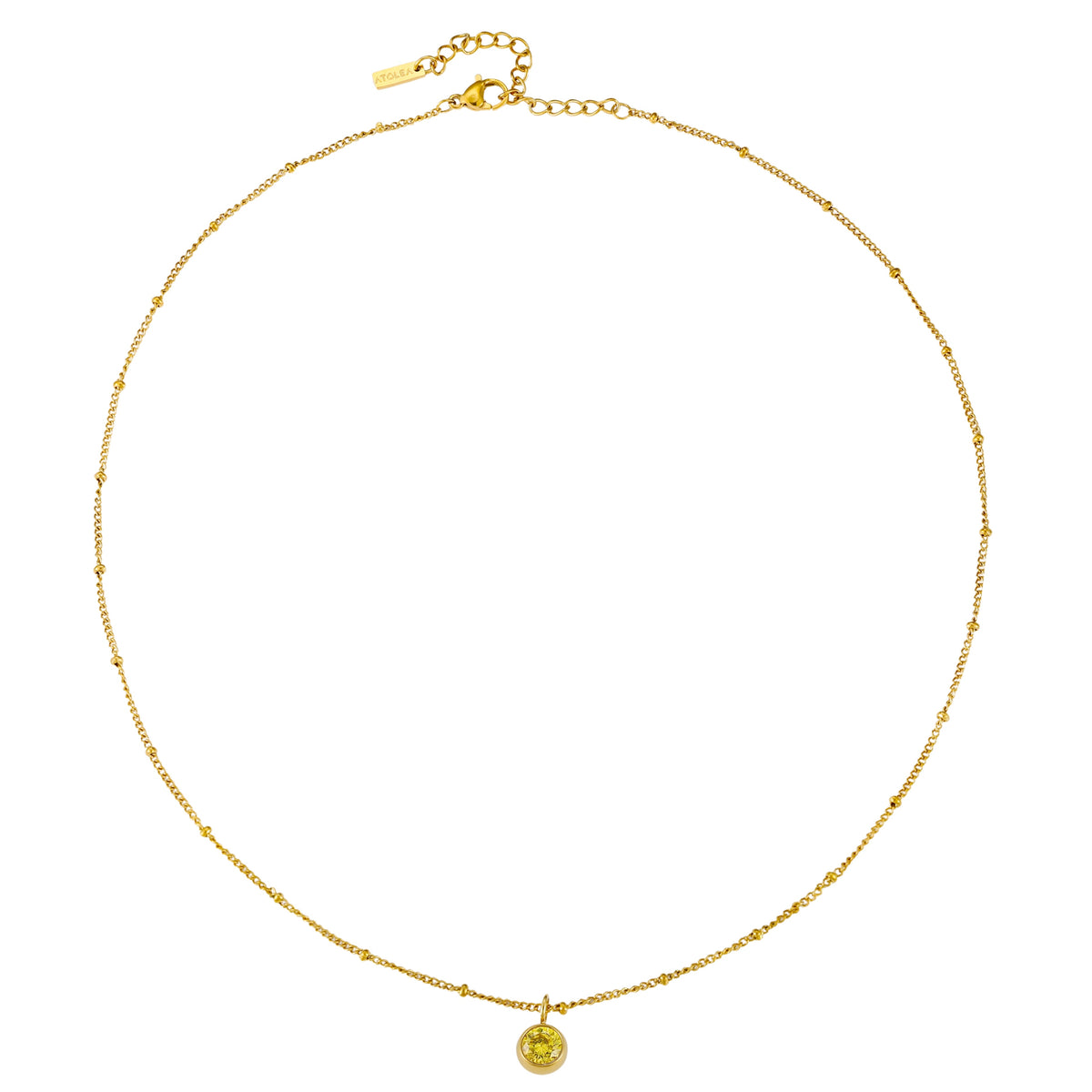 Bruce & Co Round CZ Birthstone Necklace, 9 mm