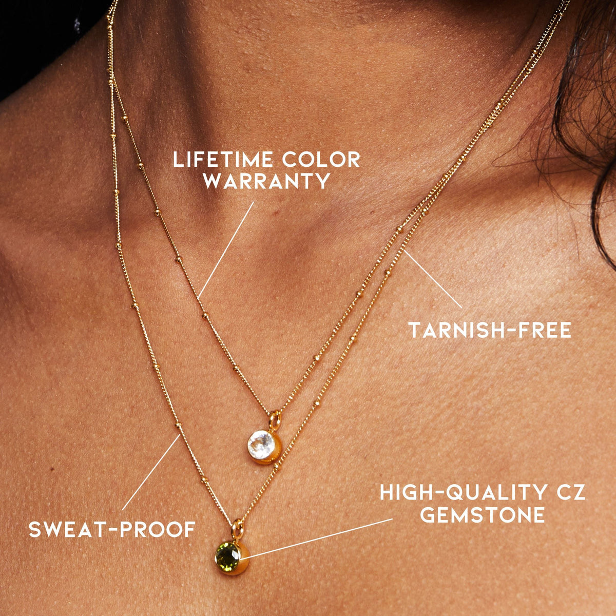 Bruce & Co Round CZ Birthstone Necklace, 9 mm