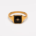 Bruce & Co Eclipse – Black Enamel Star Signet Ring