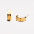 Bruce & Co Bloom – Engraved Floral Half-Hoop Stud Earrings