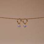 Bruce & Co Blossom – Blue Floral Bead Hoop Earrings