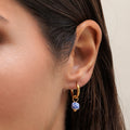 Bruce & Co Blossom – Blue Floral Bead Hoop Earrings