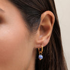 Bruce & Co Blossom – Blue Floral Bead Hoop Earrings