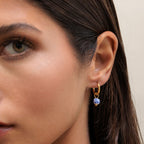Bruce & Co Blossom – Blue Floral Bead Hoop Earrings