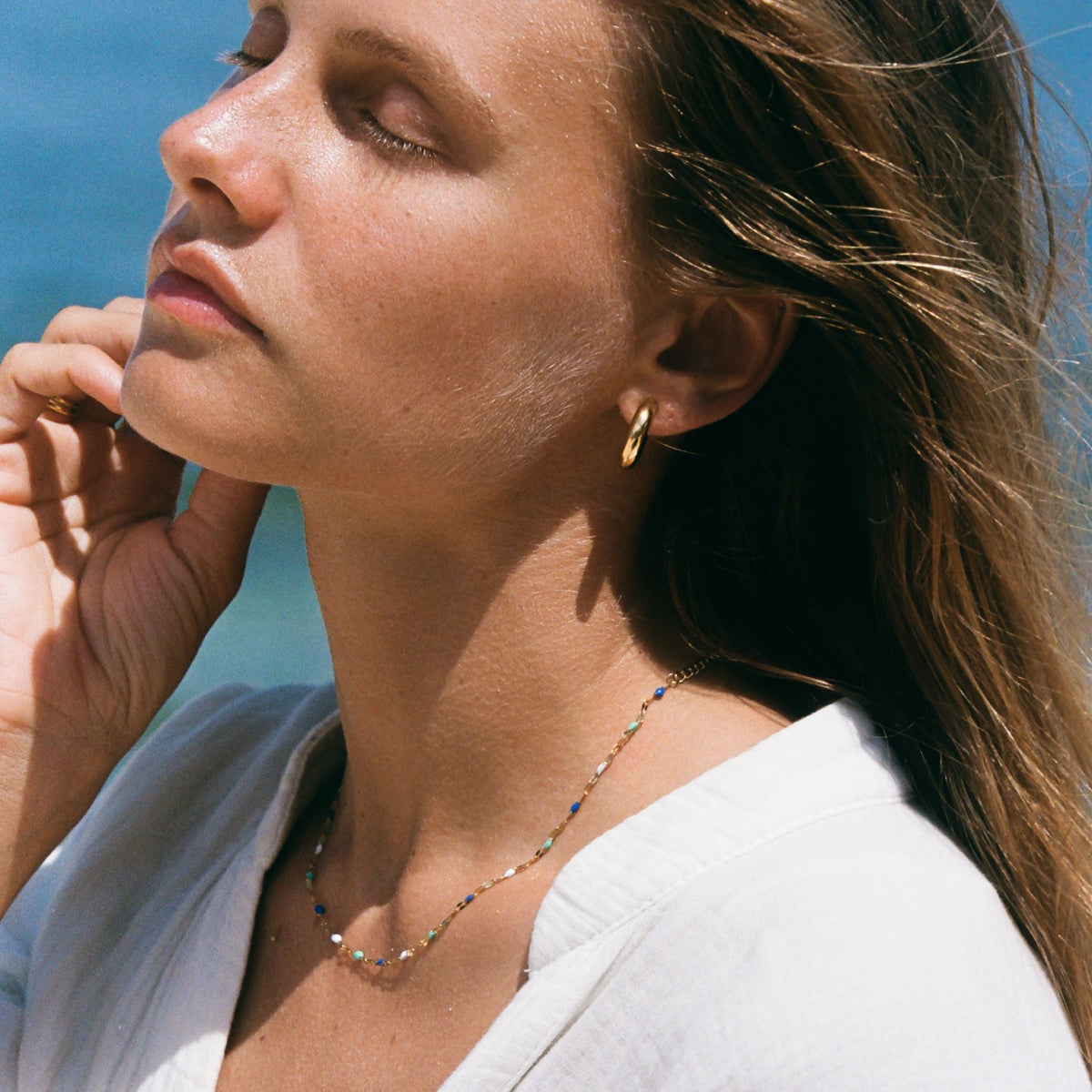 Bruce & Co Mykonos – Blue and White Enamel Choker