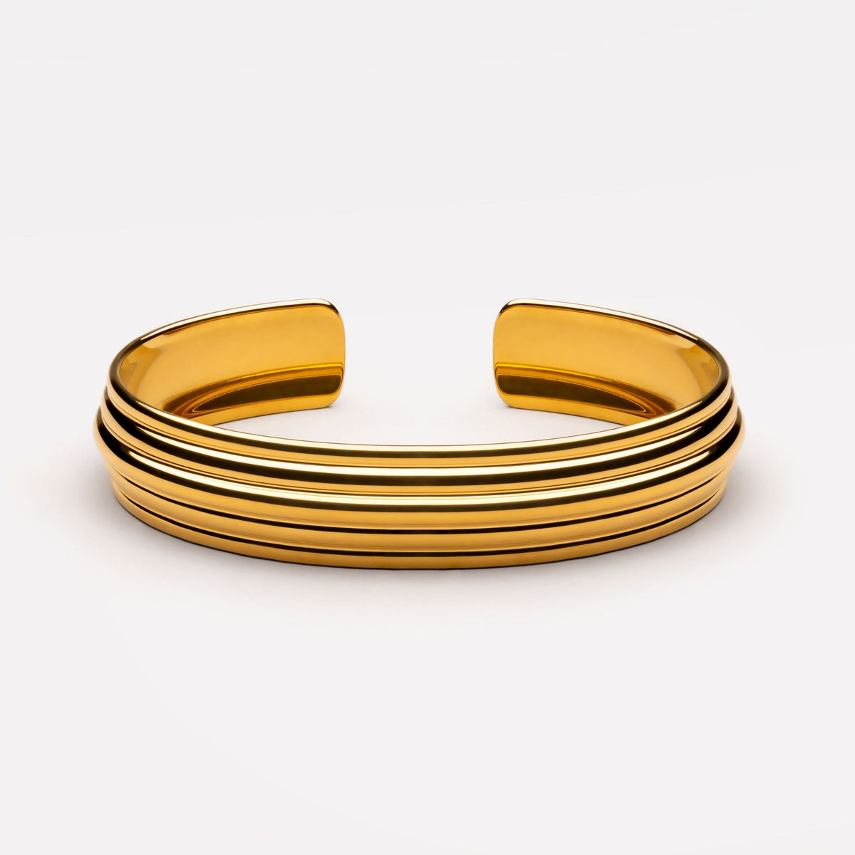 Bruce & Co Linea – Layered Cuff Bracelet, 13 mm, 18K Gold PVD Steel