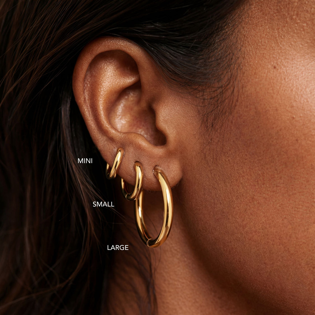 Bruce & Co Classic Thick Hoop Earrings, 14–36 mm, Steel