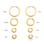 Bruce & Co Classic Thick Hoop Earrings, 14–36 mm, Steel
