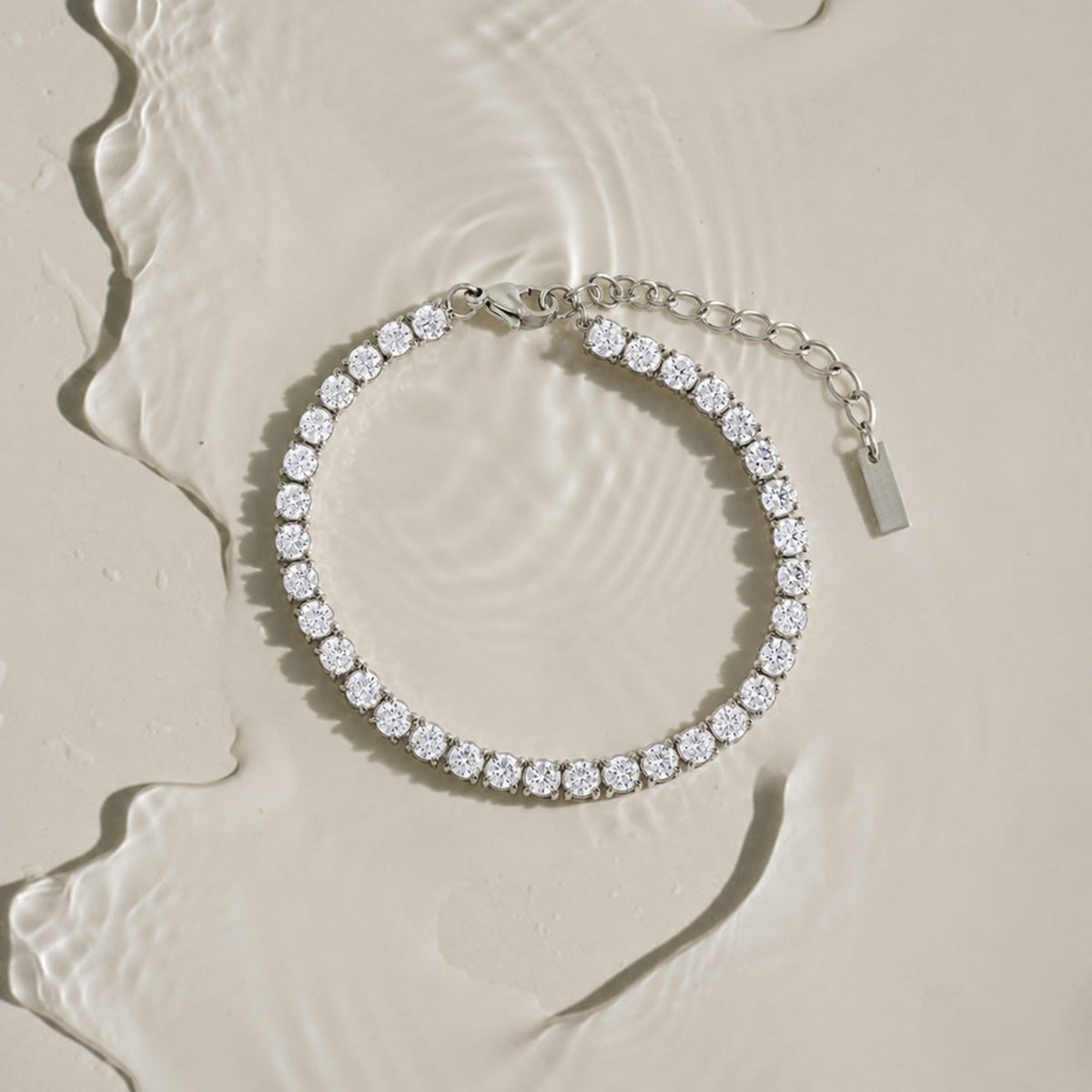 Bruce & Co Zircon Tennis Bracelet, 4.1 mm Stones, Steel