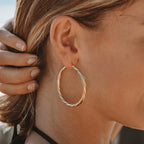 Bruce & Co Large Twisted Hoop Earrings, 40 mm