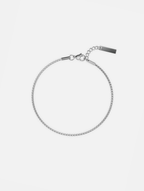 Bruce & Co Men’s Box Chain Bracelet, Platinum-Plated Steel, Adjustable
