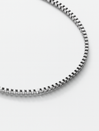 Bruce & Co Men’s Box Chain Bracelet, Platinum-Plated Steel, Adjustable