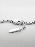 Bruce & Co Men’s Box Chain Bracelet, Platinum-Plated Steel, Adjustable