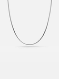 Bruce & Co Men’s Square-Link Box Necklace, 55 cm, Platinum-Plated Steel