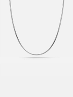 Bruce & Co Men’s Square-Link Box Necklace, 55 cm, Platinum-Plated Steel
