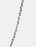 Bruce & Co Men’s Square-Link Box Necklace, 55 cm, Platinum-Plated Steel