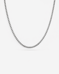 Bruce & Co Côte – Men’s Box Chain Necklace, Silver-Tone Stainless Steel