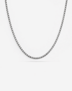 Bruce & Co Côte – Men’s Box Chain Necklace, Silver-Tone Stainless Steel