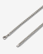 Bruce & Co Côte – Men’s Box Chain Necklace, Silver-Tone Stainless Steel