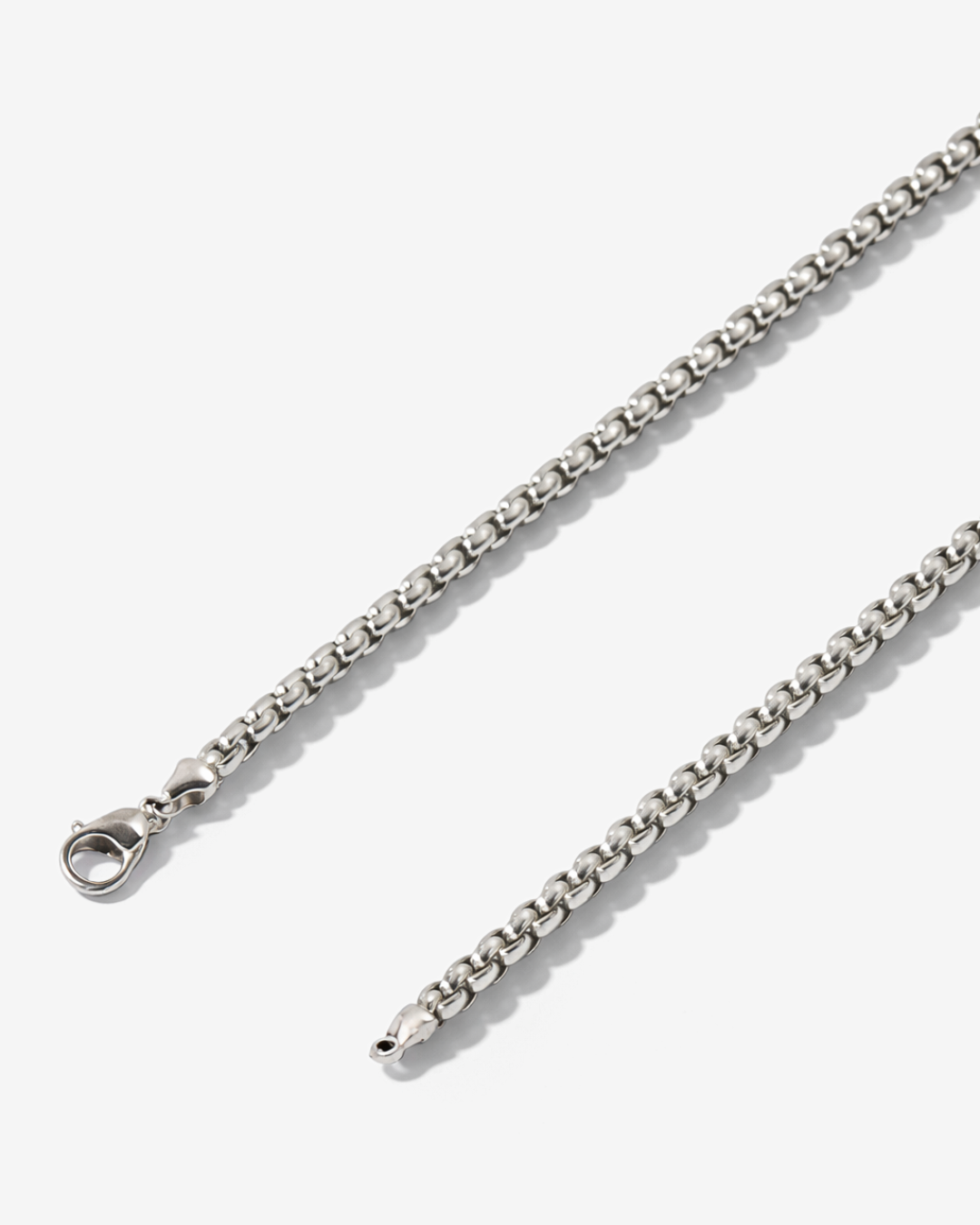 Bruce & Co Côte – Men’s Box Chain Necklace, Silver-Tone Stainless Steel