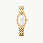 oval mother of pearl quartz watch aurea